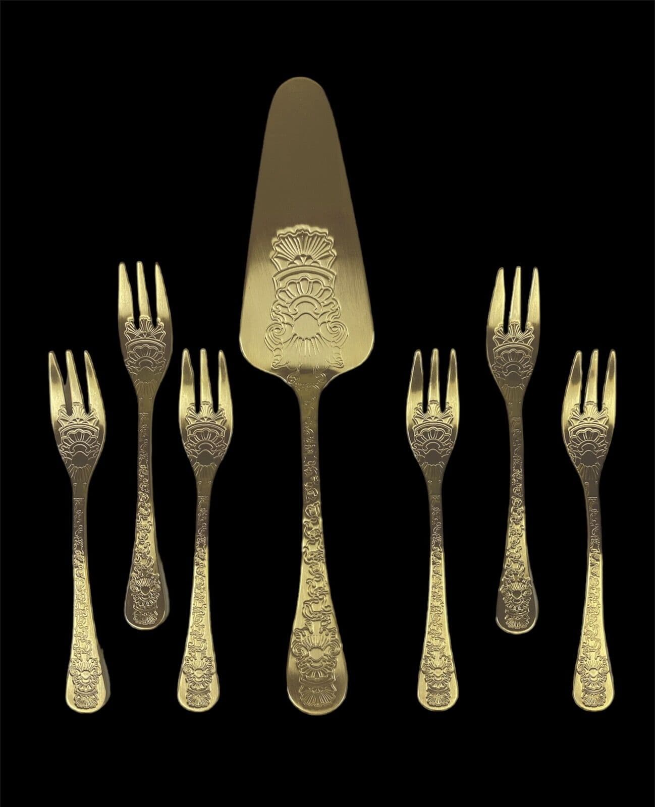 HERDMAR Прибори за торта “SANTAMARTA“ – 7 части – позлатени мат