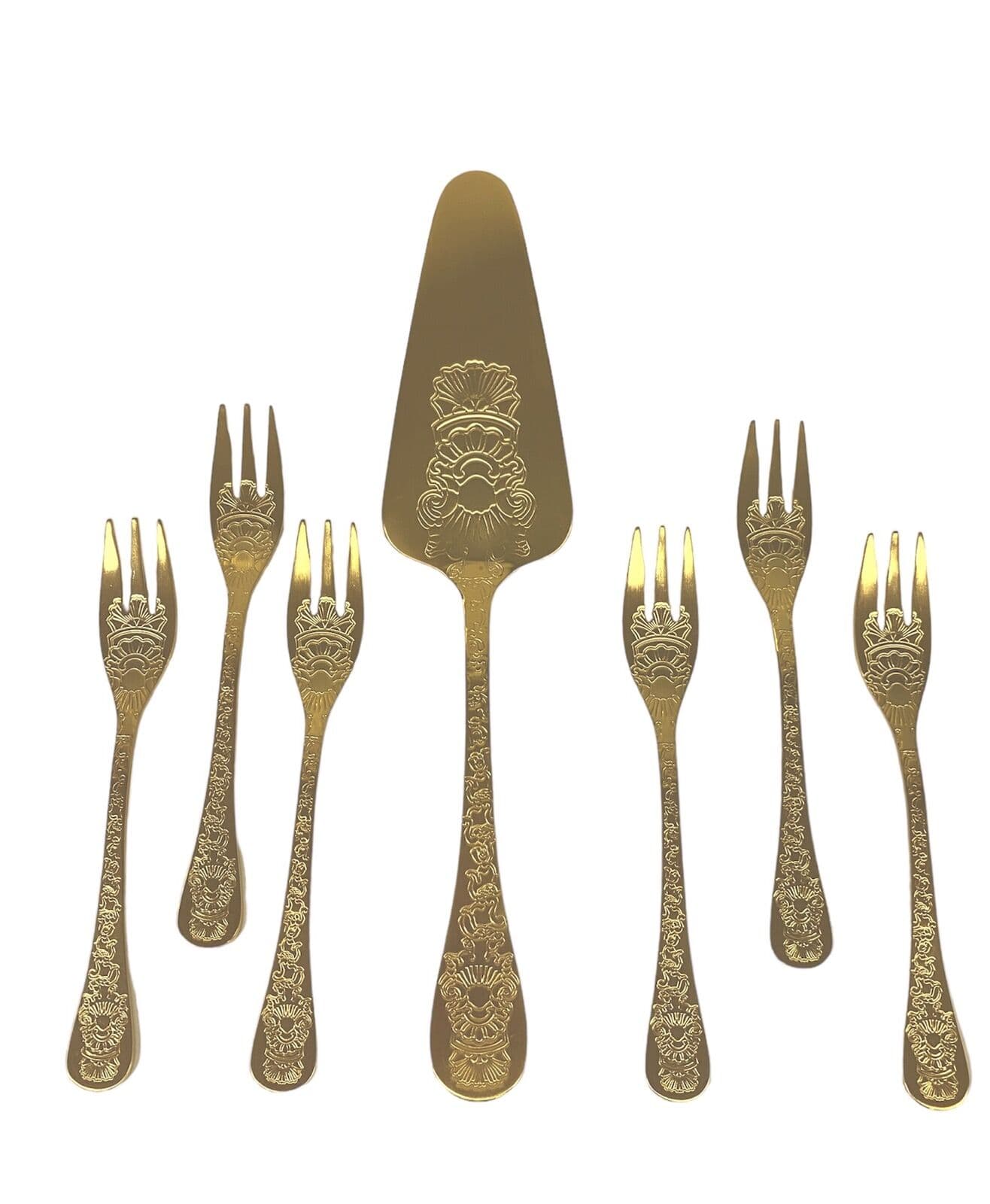 HERDMAR Прибори за торта “SANTAMARTA“ - 7 части - позлатени мат