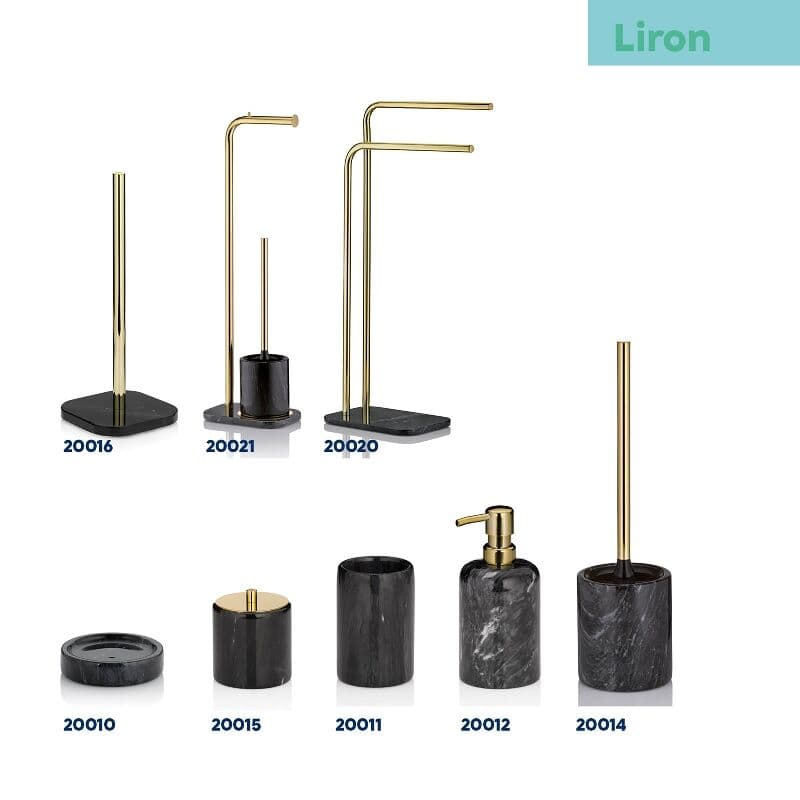 KELA Поставка/Чаша за четки за зъби “Liron“ – черен мрамор