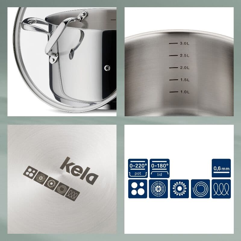 KELA Дълбока тенджера с капак “Flavoria“ – Ø 28 см – 12,2 л.