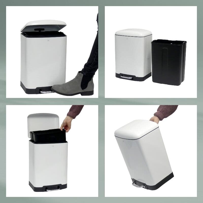 KELA Кош за отпадъци с педал “Davino“ – бял – 12 л.
