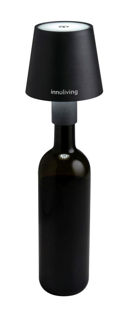 INNOLIVING Сензорна LED лампа за бутилка с акумулаторна батерия – черна