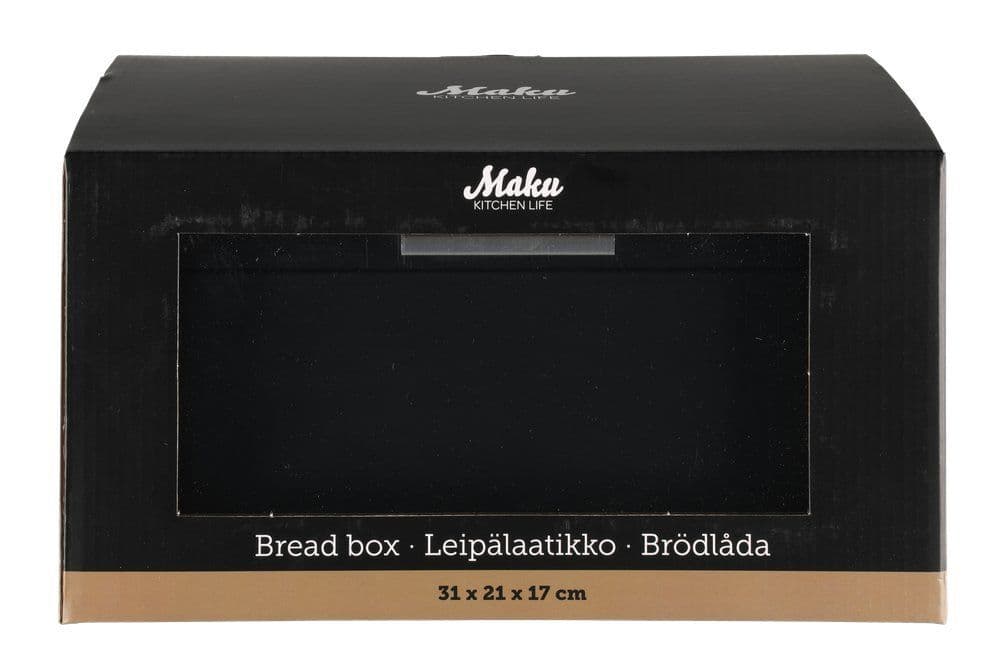 MAKU Кутия за хляб голяма 30 х 19 х 16 см. – черна