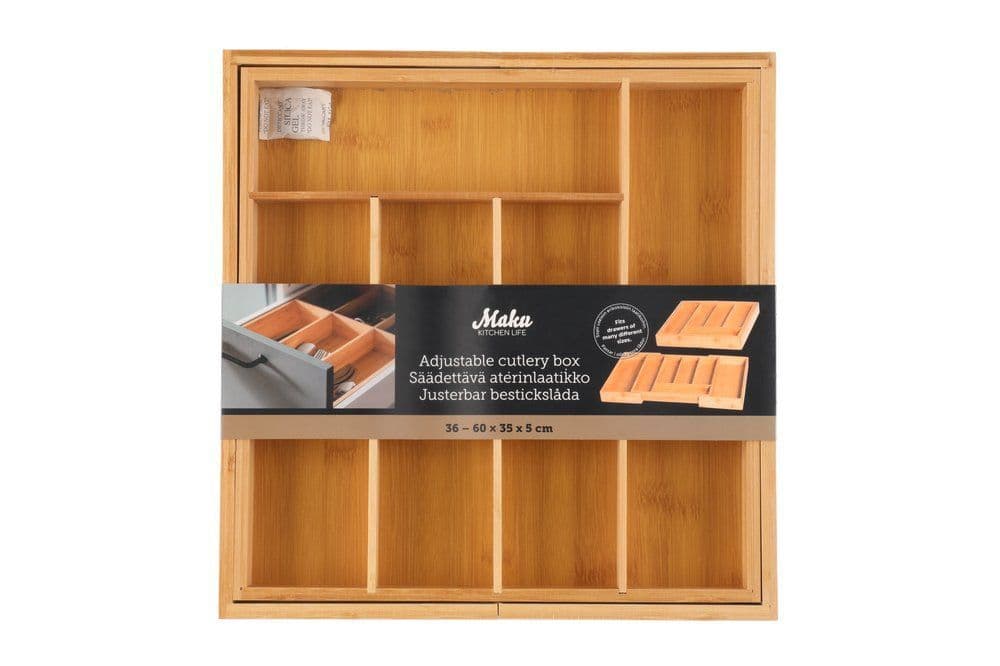MAKU Бамбуков разтегателен органайзер за прибори 36 – 60 х 35 см.