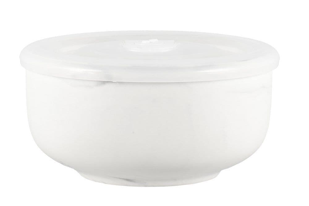 MAKU Керамична купичка с капак Ø 13 см. - мраморен дизайн