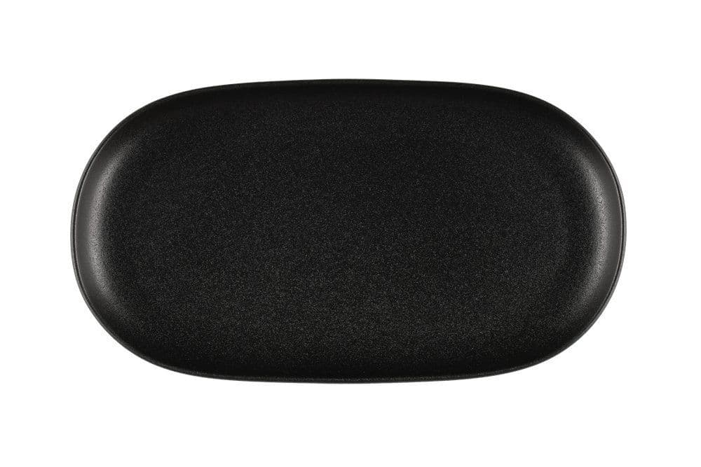 MAKU Овална чиния Robuste 2 бр. 31х17 см. – черен мат с повърхност стил чугун