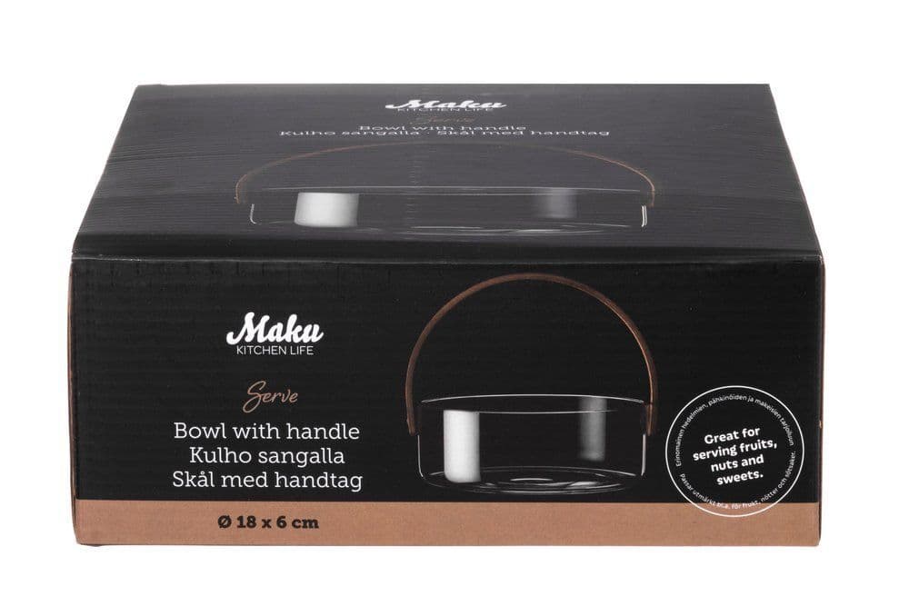 MAKU Стъклена купа за сервиране Ø 18 см. с дръжка