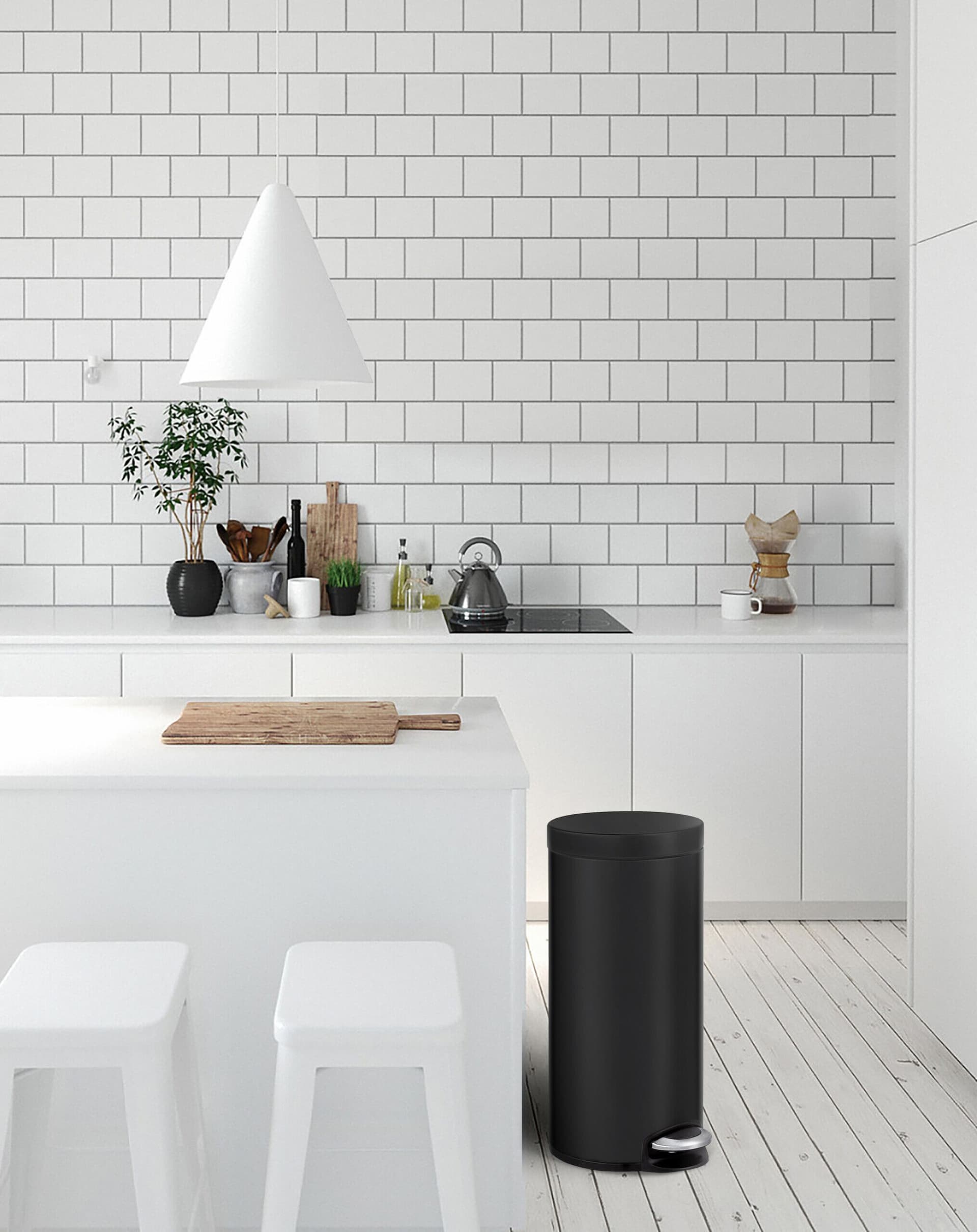 EKO Кош за отпадъци с педал “SERENE“ – черен мат – 30 л.