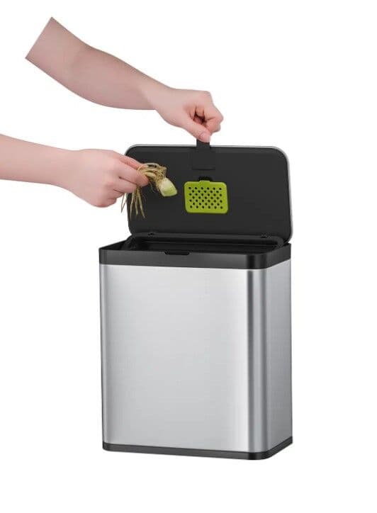 EKO EUROPE Кош за хранителни отпадъци “PURO“ – 7л – инокс мат