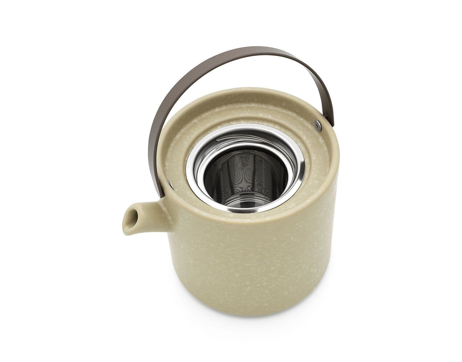 BREDEMEIJER Керамичен сет за чай с филтър и приставка за подгряване “Umea“- бежов – 1,2 л