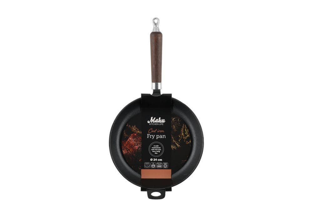 MAKU Чугунен тиган с дървена дръжка – Ø24 см.