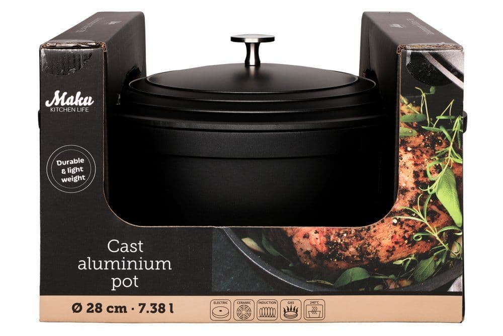 MAKU Индукционна тенджера с капак 7,4 л. – Ø 28 см.