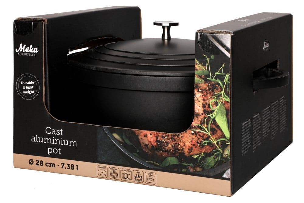 MAKU Индукционна тенджера с капак 7,4 л. – Ø 28 см.