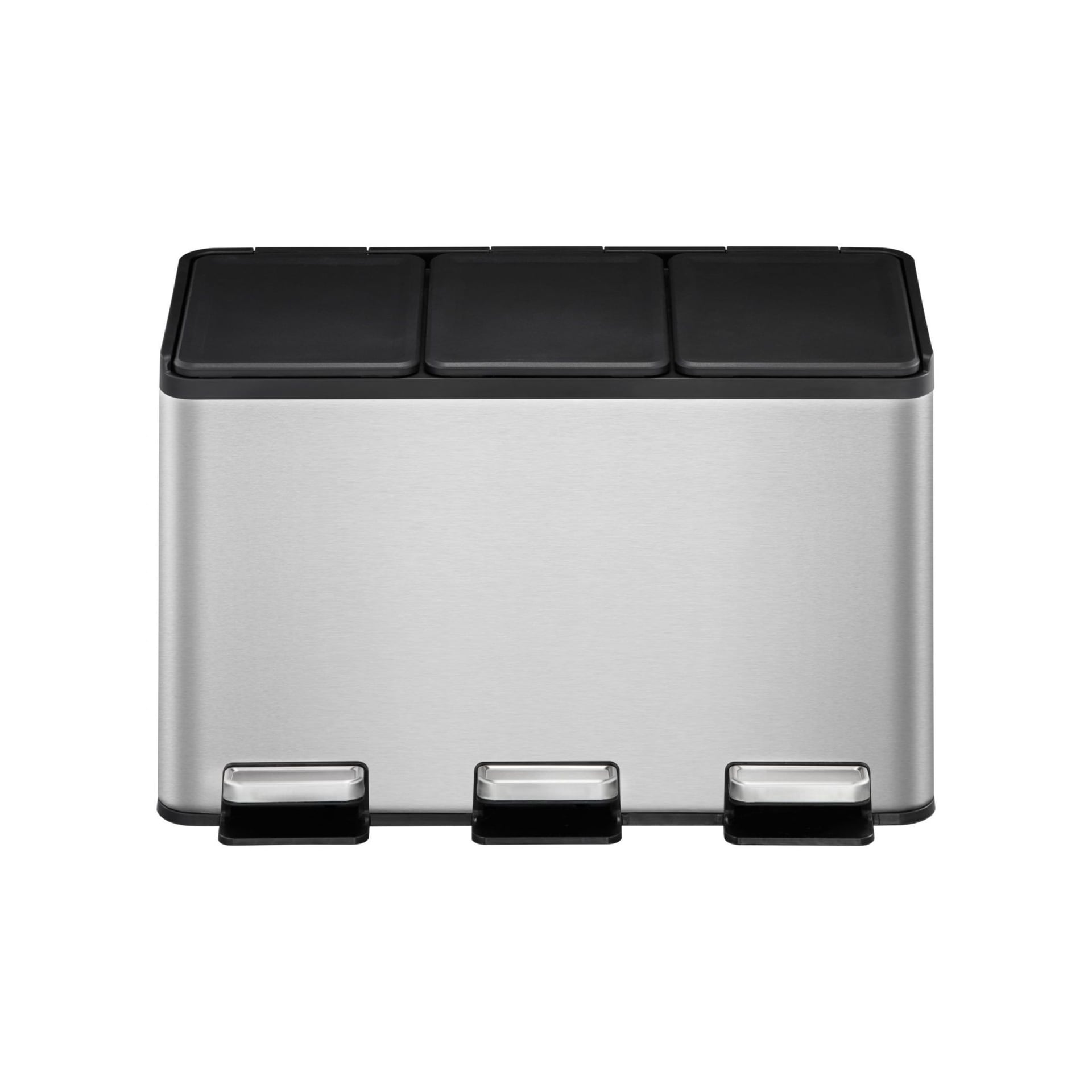 EKO Кош за разделно събиране с 2 педала ESSENTIAL - 3 х 10 л. - хром мат