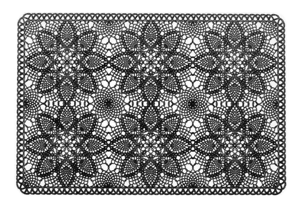 4LIVING Подложка за хранене 30 х 45 см. “Lace“ - черна
