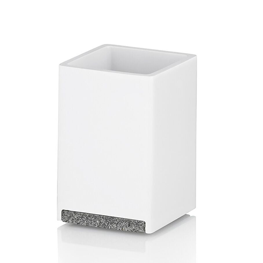 KELA Чаша за баня “Cube“ – бяла с елемент във вид на камък