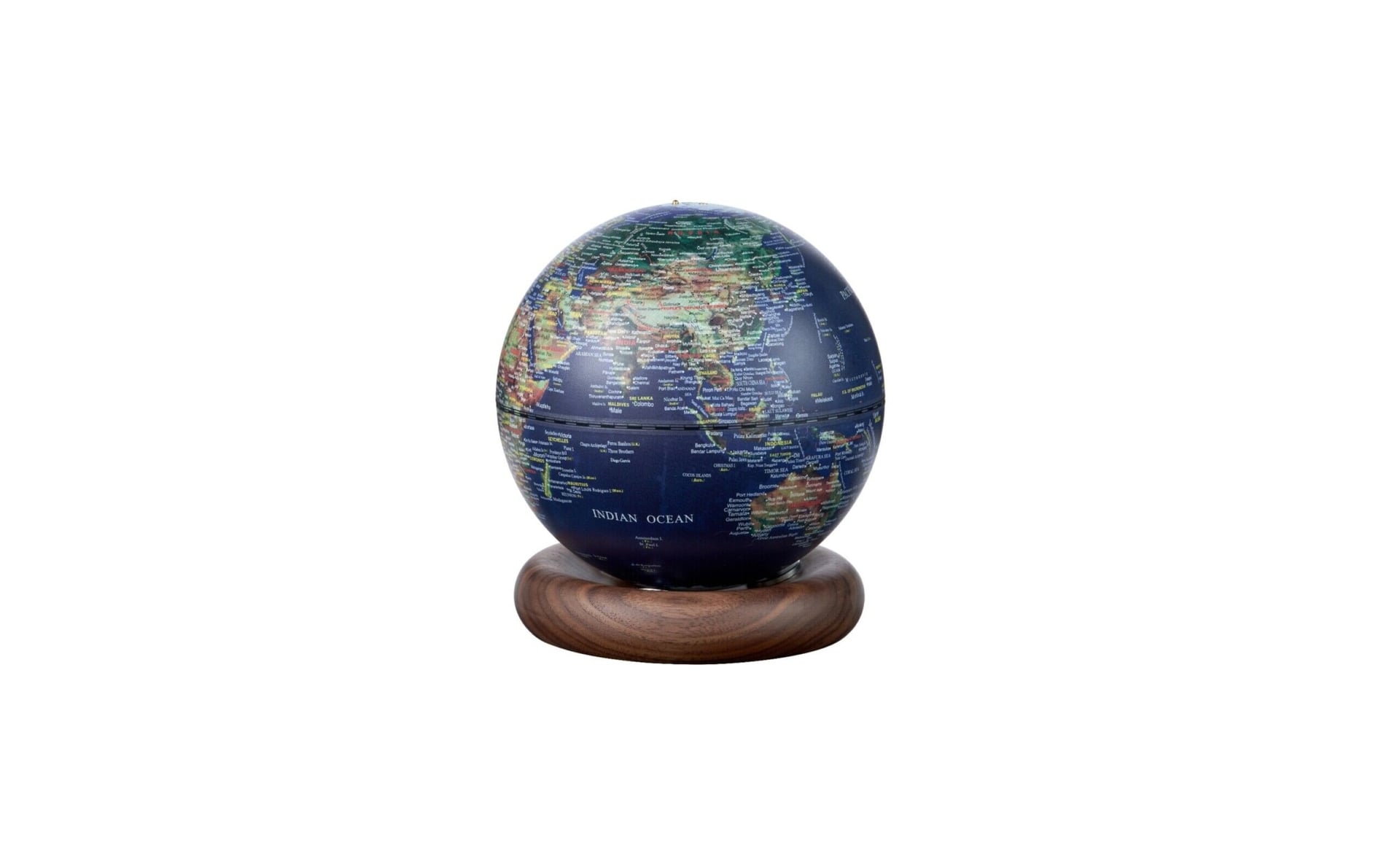 GINGKO Смарт лампа глобус “Atlas Globe“ - тъмносиня/орех