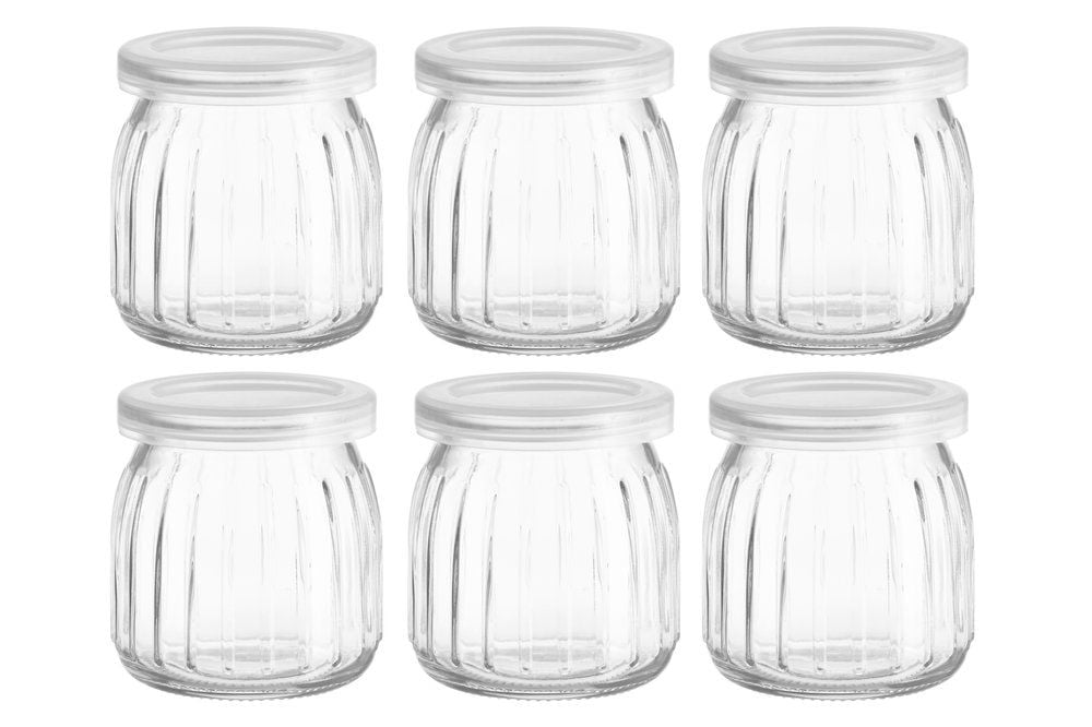 MAKU Сет от 6 бр. стъклени бурканчета за съхранение “Ripple“ - 180 мл.