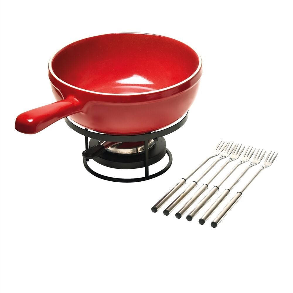 EMILE HENRY Керамичен сет за фондю „FONDUE SET“ – 35 х 24 см – цвят червен