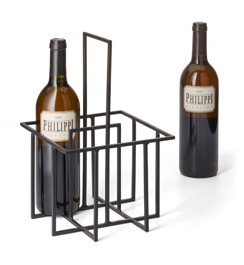 PHILIPPI Метална кошница / стойка за вино “CUBO“ – черна