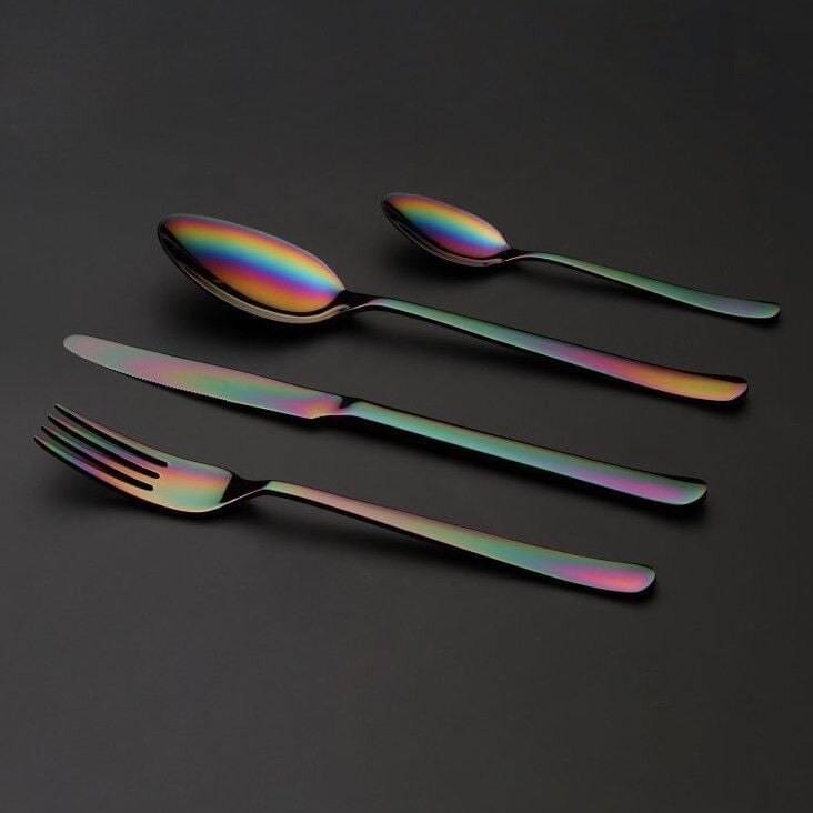 HERDMAR Комплект прибори за хранене “OSLO“- 36 части – Rainbow / дъга / – PVD покритие