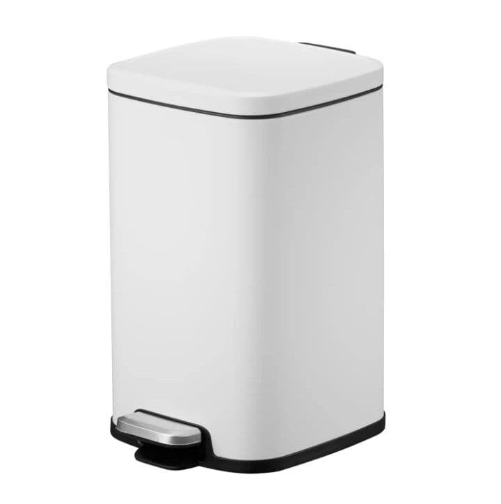 EKO Кош за отпадъци с педал “STELLA“ - 12л. - бял