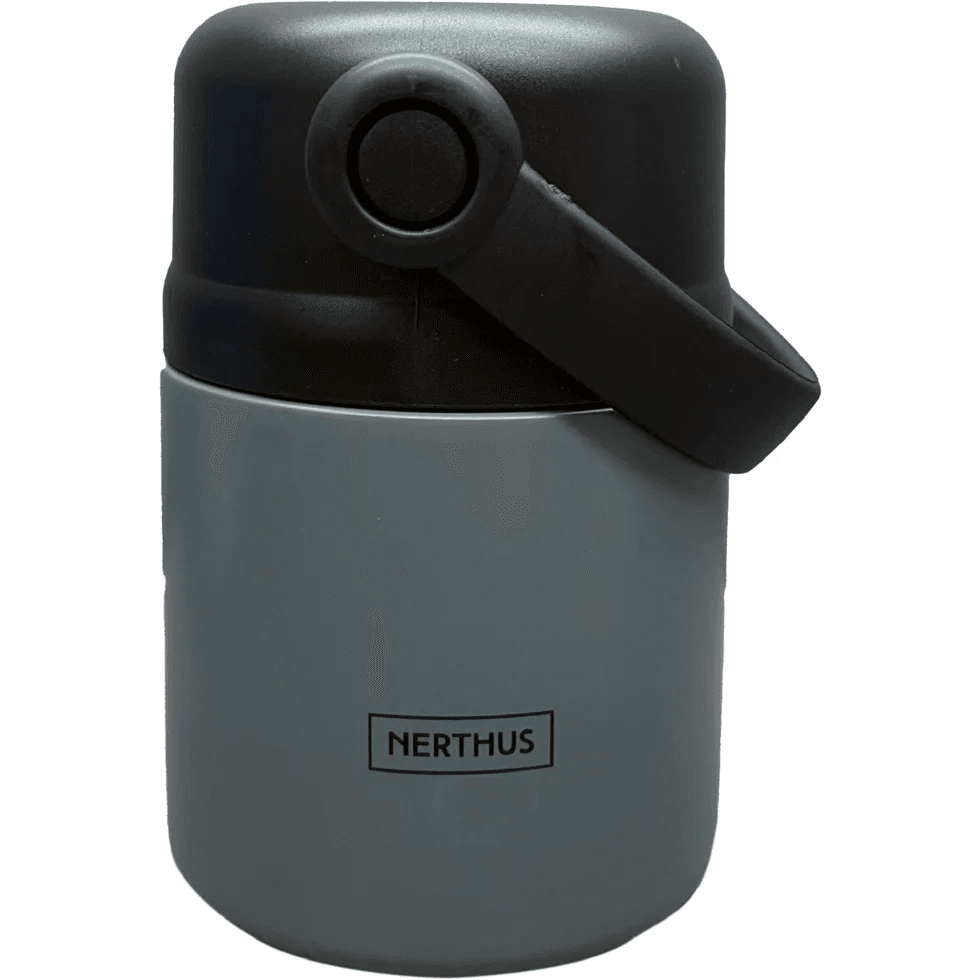 Nerthus Двустенен термос за храна с дръжка - сив - 650 мл.