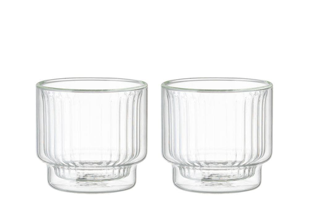 MAKU Комплект от 2бр оребрени двустенни чаши - 260мл.