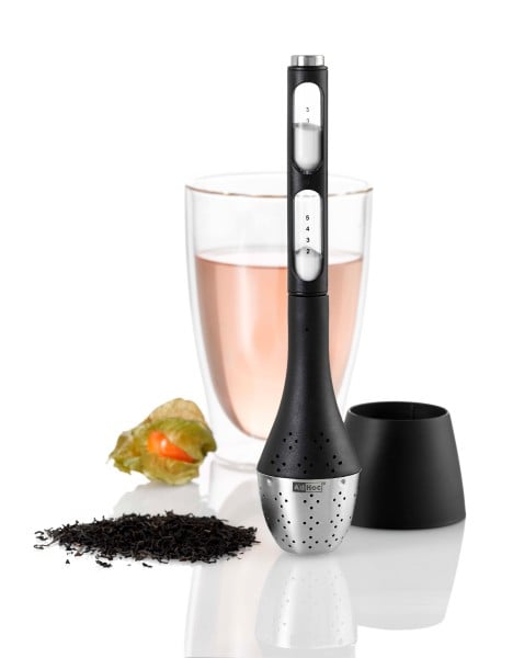 AdHoc Прибор за чай с пясъчен часовник SANTEA - черен