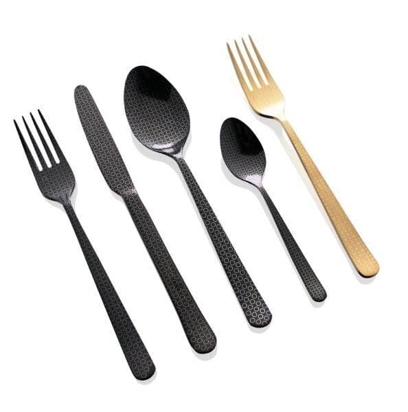 HERDMAR Комплект прибори за хранене “OSLO № 12“ – 24 части – старо злато, гравиран