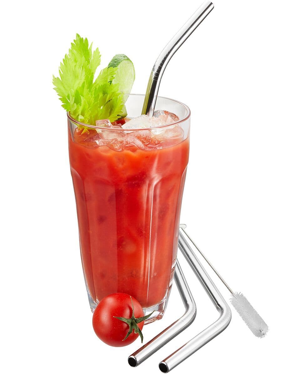 GEFU Сет от 4 броя стоманени сламки “FUTURE“ – 23 см.