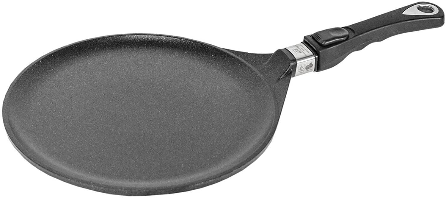 AMT Gastroguss Тиган за палачинки индукционен – Ø 28, височина 1 см, с мобилна дръжка