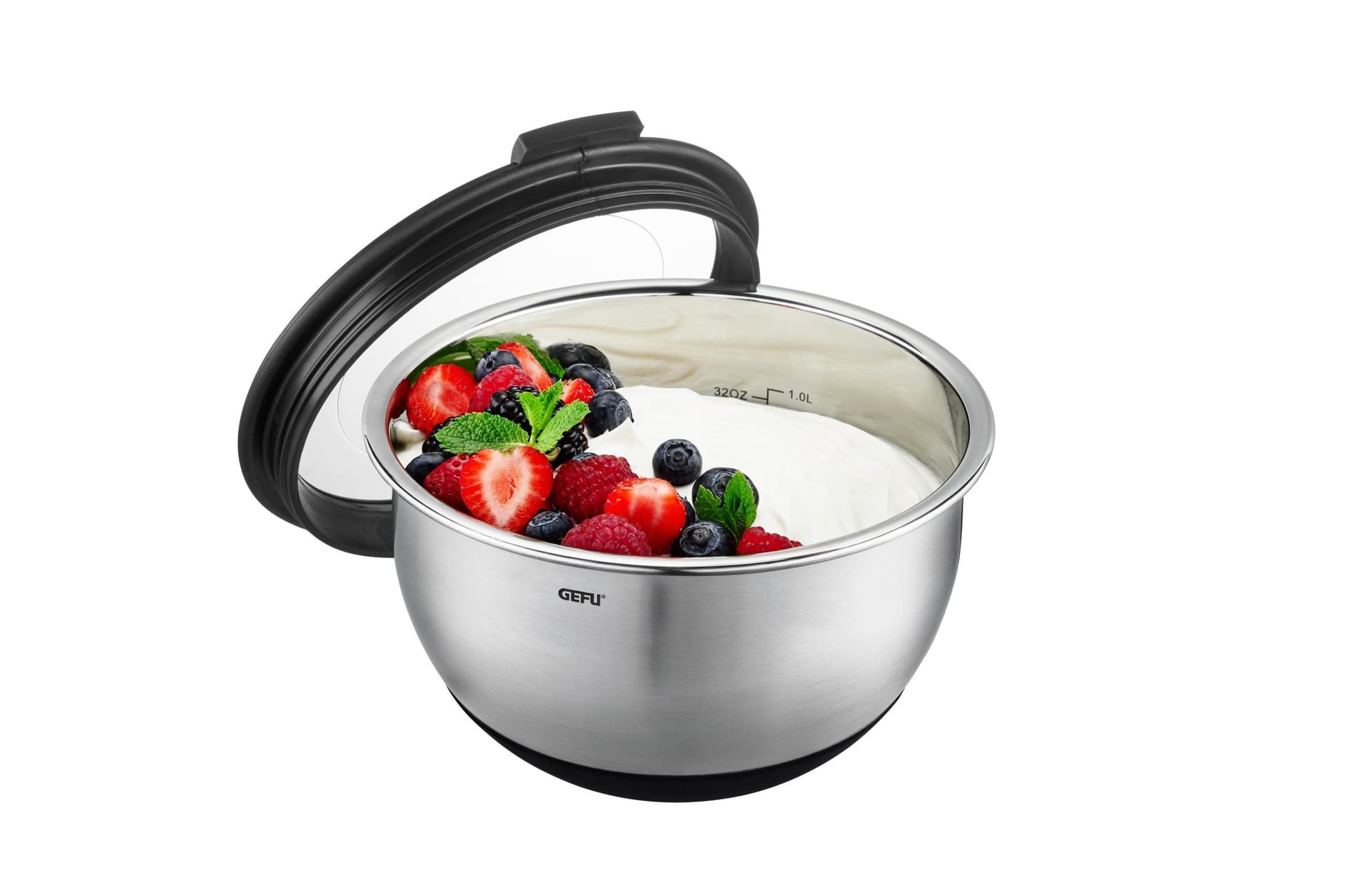 GEFU Стоманена купа с капак MUOVO – Ø 16 cм