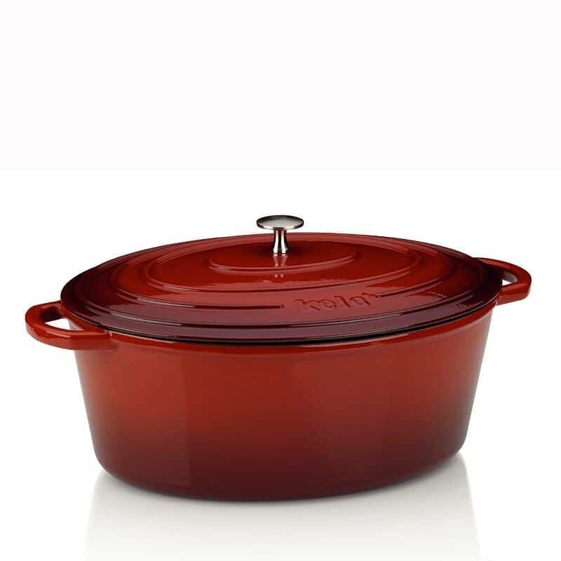 KELA Чугунена овална тенджера с капак “Calido“ – 36х29 см. – червена