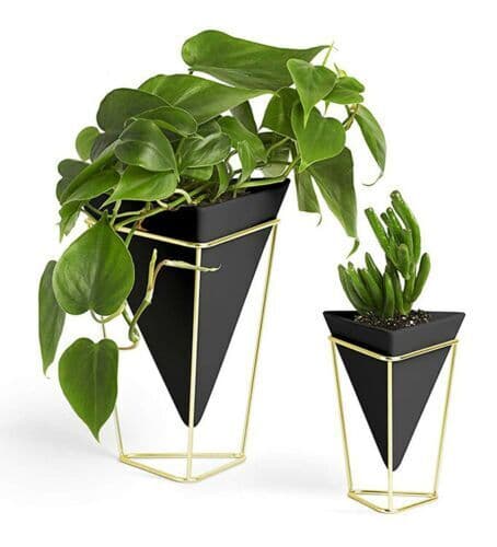 UMBRA Комплект декорация “TRIGG“ – 2 части – цвят черен / месинг мат