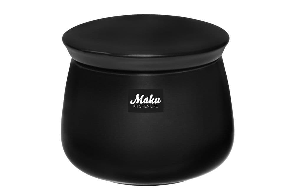 MAKU Порцеланова захарница / купичка с капак - черна