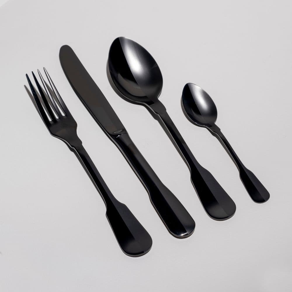 HERDMAR Прибори за хранене “MONO“- 24 части – черни (гланц + мат)