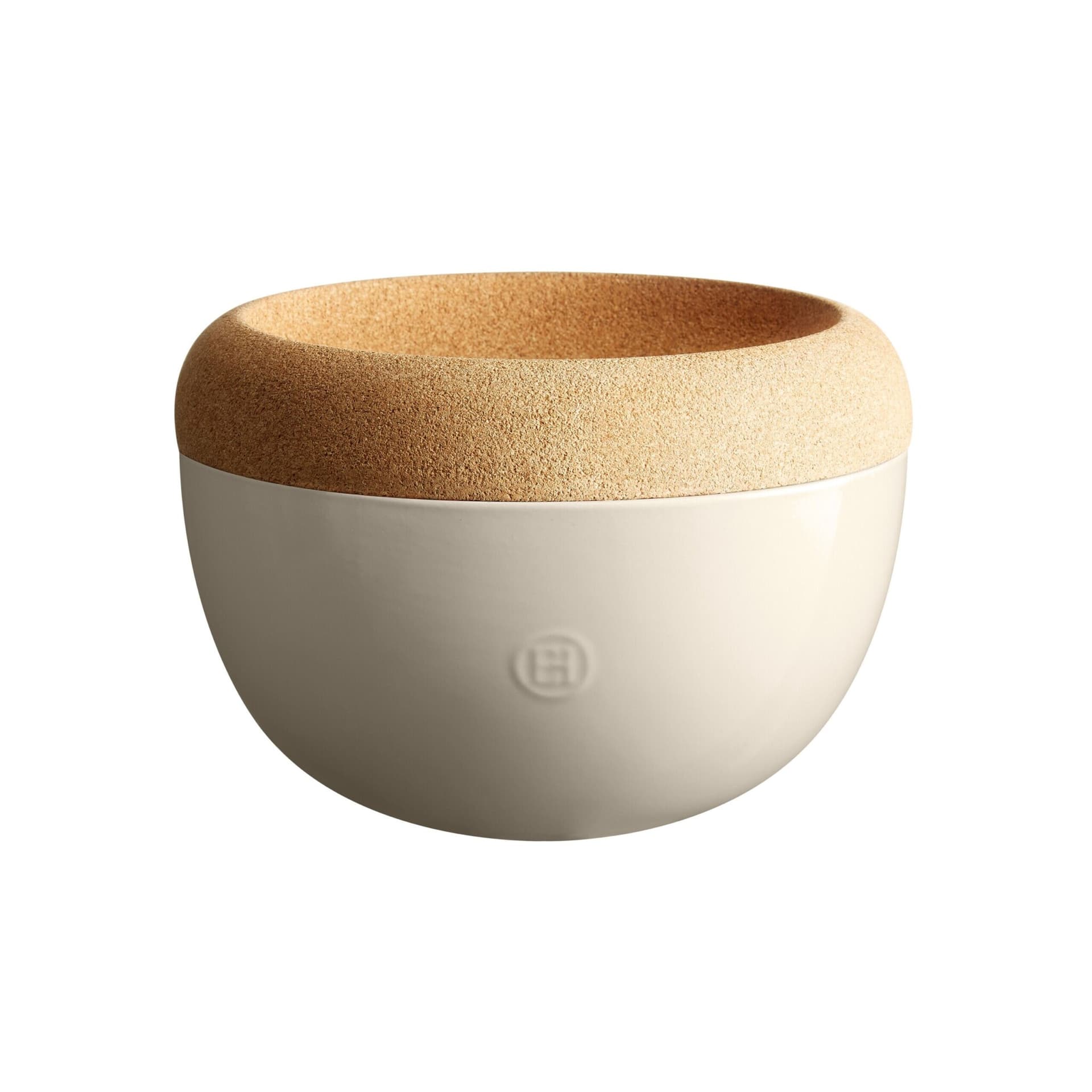 EMILE HENRY Керамична купа / фруктиера с корков капак "DEEP STORAGE BOWL" - Ø 27 см - цвят екрю