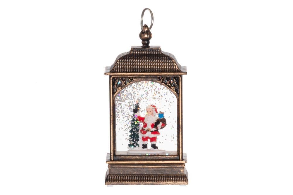 FINNLUMOR Светещ фенер “Snowglobe“ - Дядо Коледа - бронзов
