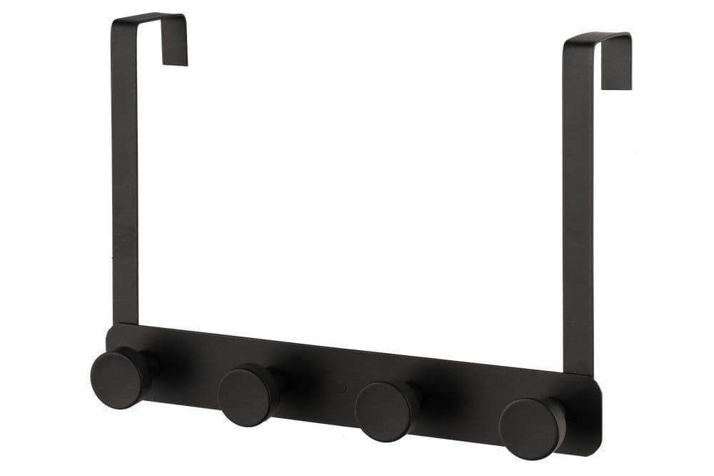 4Living Закачалка за врата "Robin" с 4 куки - черна