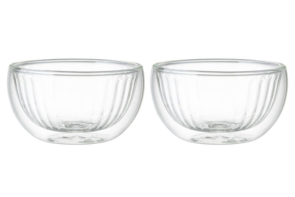 MAKU Комплект от 2бр оребрени двустенни купи - Ø10 см.