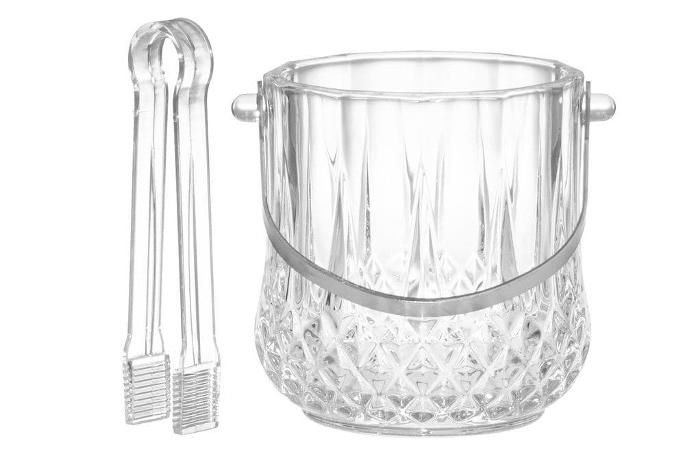 4Living Стъклен съд за лед с щипки