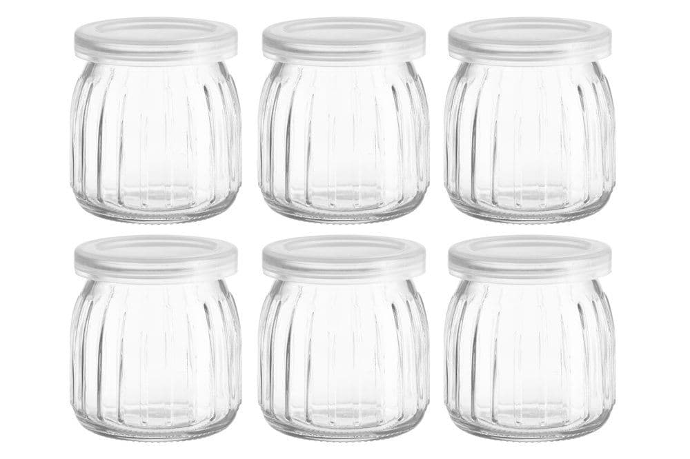 MAKU Сет от 6 бр. стъклени бурканчета за съхранение “Ripple“ - 180 мл.