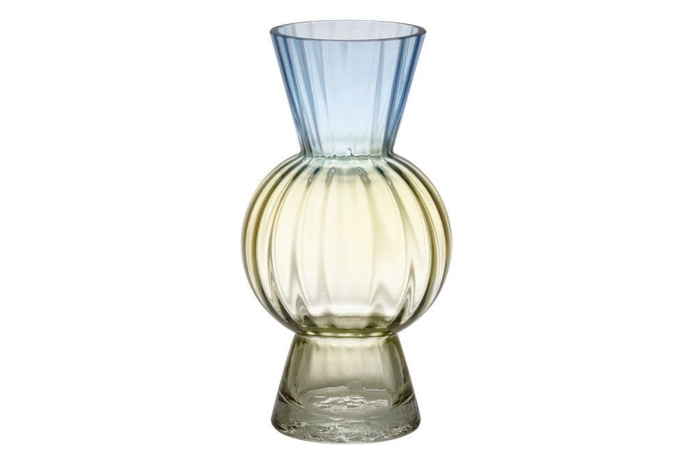 4LIVING Стъклена ваза “Poppy“ - цвят син/зелен