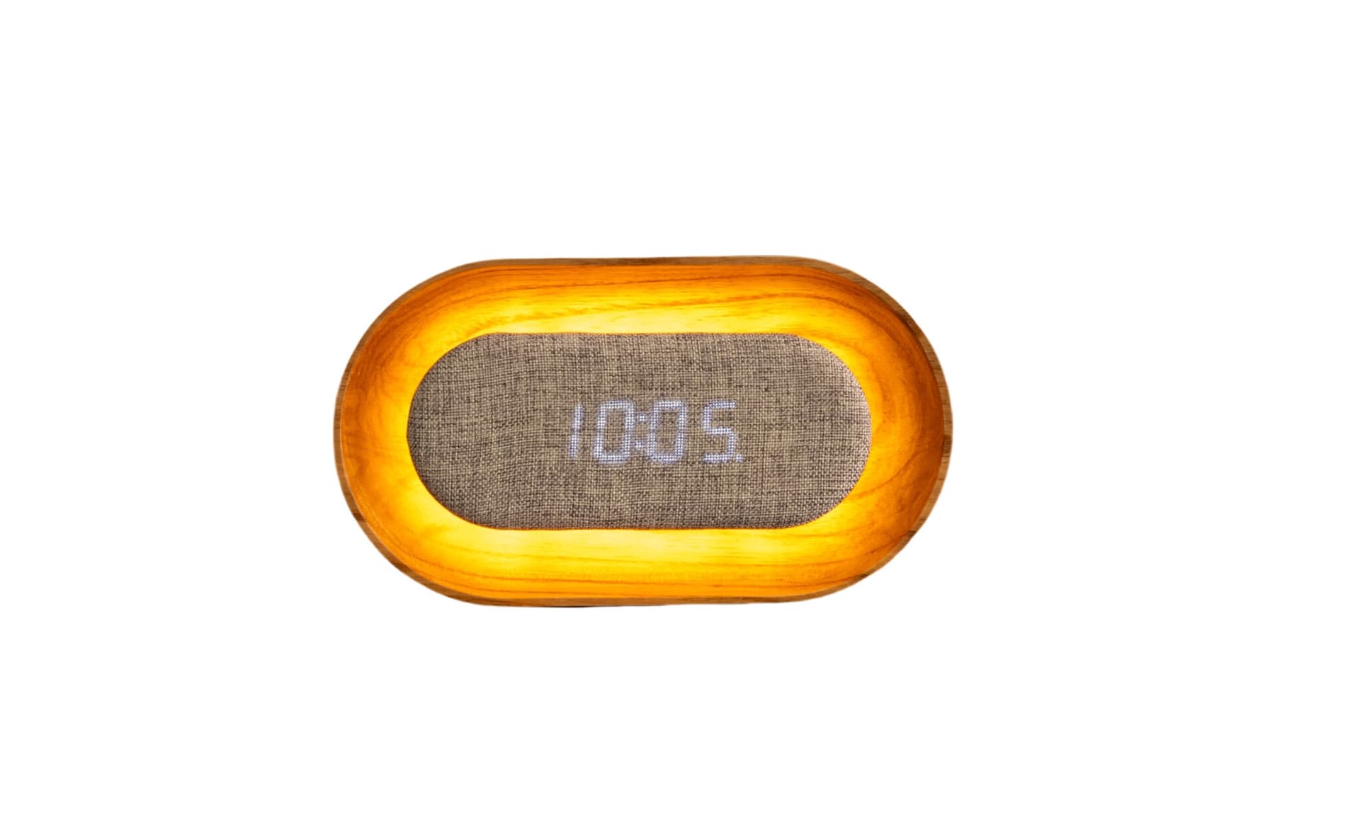 GINGKO Овален часовник/будилник и смарт лампа “Lumos“ - бял ясен