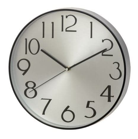 4LIVING Часовник за стена - цвят сребро - Ø 30 см.