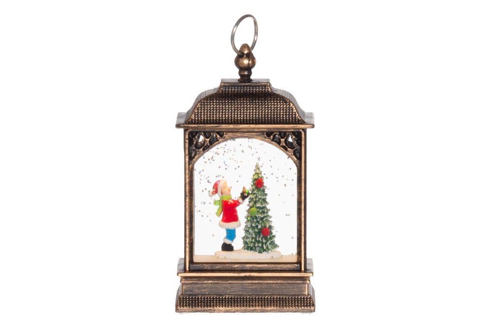 FINNLUMOR Светещ фенер “Snowglobe“ - момиче - бронзов