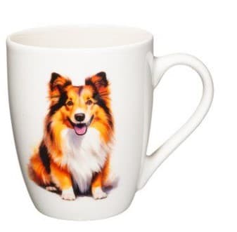 4LIVING Порцеланова чаша с дръжка “Шетландска овчарка“ - 340 мл.