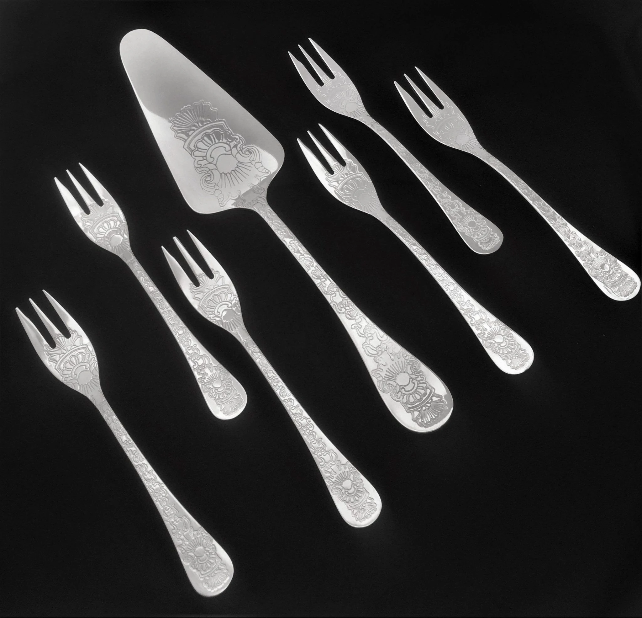 HERDMAR  Прибори за торта “SANTAMARTA“ - 7 части - позлатени