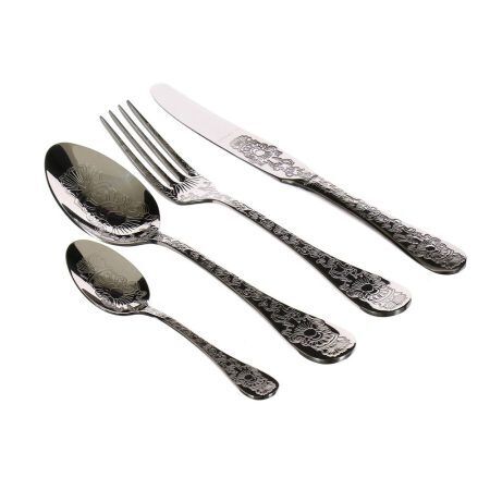 <p><span style="font-size: small;"><strong>Комплект прибори за хранене Herdmar SANTAMARTA за 6 човека от 24 части </strong></span><br />• Изработени от неръждаема стомана 18 /10<br />• Подходящи за почистване в съдомиялна машина.<br /><br /><span style="text-decoration: underline;"><strong>Комплектът включва:<br /></strong></span><strong>• </strong>Нож за хранене: 6 бр.<br />• Вилица за хранене: 6 бр.<br />• Лъжица за хранене: 6 бр.<br />• Десертна лъжичка: 6 бр.<br /><br /><strong>Производител: HERDMAR / Португалия</strong></p><br />Марка: HERDMAR <br />Модел: Herdmar 174-3024-0117-150-0000<br />Доставка: 2-4 работни дни<br />Гаранция: 2 години